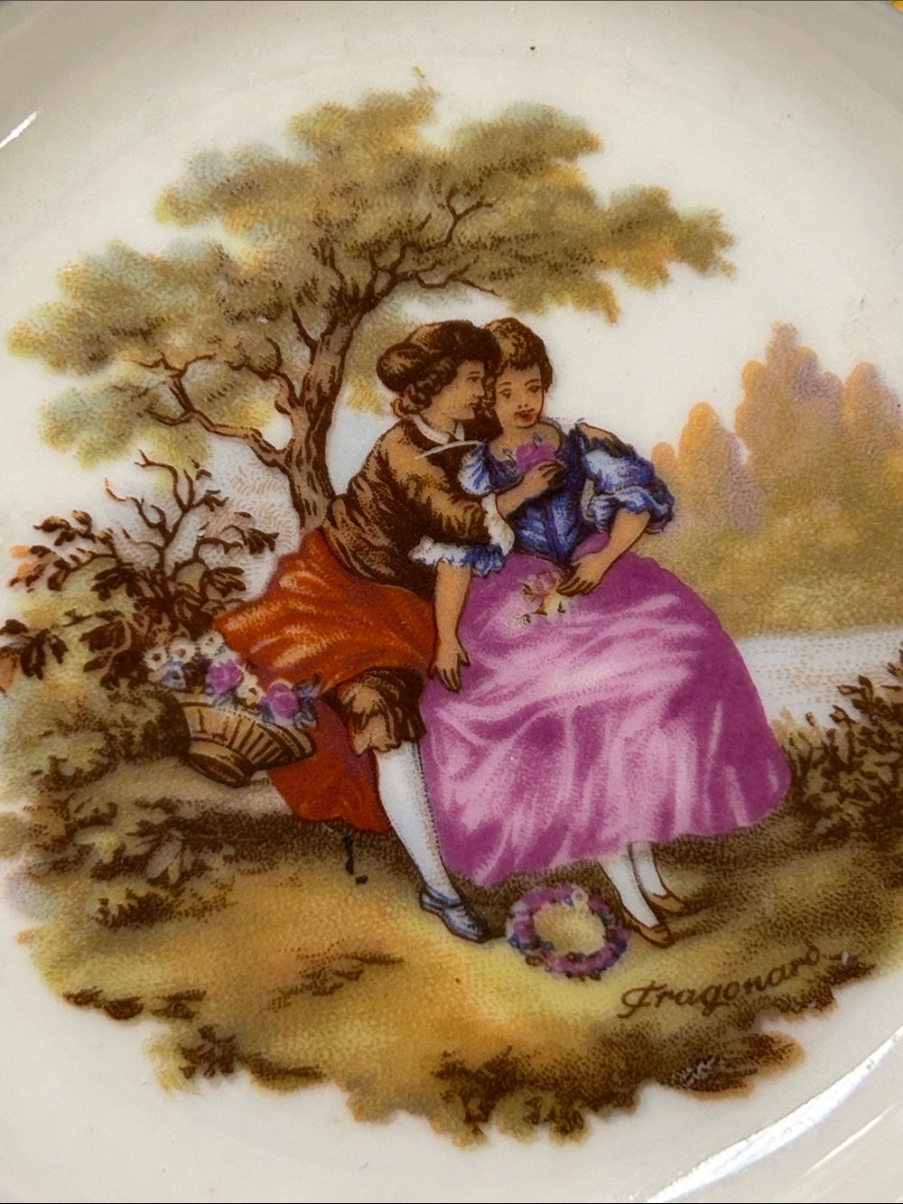 Limoges Porcelain Accent Plate with Gold Trim and Pink Detail image 2